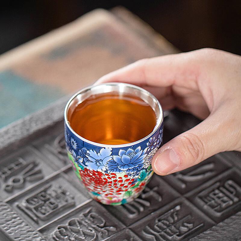 Chaxun Enamel Gilded Silver Ceramic Teacup