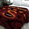 1PC Galatasaray S Custom Name Patterned Flannel Blanket Suitable For All Seasons for Home Decor Warmth and Comfort Gifts Holiday Present