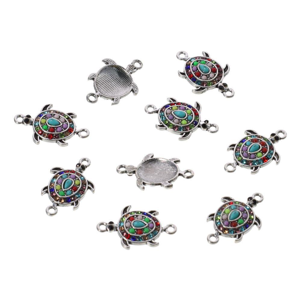 20pcs Zinc Alloy Turtle Connector Charms Ocean Animal Turtle Pendants  for Jewelry Making