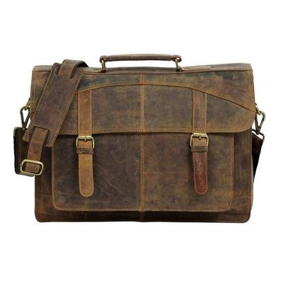 Personalized Genuine Buffalo Leather Briefcase Laptop Messenger Bag Computer Satchel Handmade Bags for Men College Bag Shoulder Bag Large