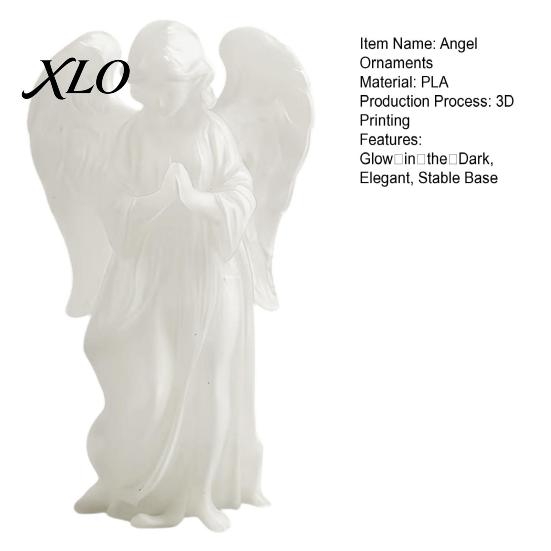 Glow-in-the-dark Angel Glow?in?the?Dark Praying Figurine, Luminous Guardian Statue, 3D Printed Delicate Wings Figurine Desktop Ornament