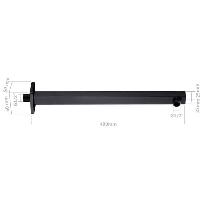 VidaXL Bras de Support de Douche Carré Bras de Tête de Douche Bras de Pomme de Douche Salle de Bain Intérieur Acier 147733