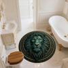 Relief Lion,Round Area Rug,Carpet Rug for Living Room Bedroom Sofa Playroom Decor,Non-slip Floor Mat