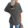 Neues lockeres einfarbiges T-Shirt Europäischer Amerikanischer Stil