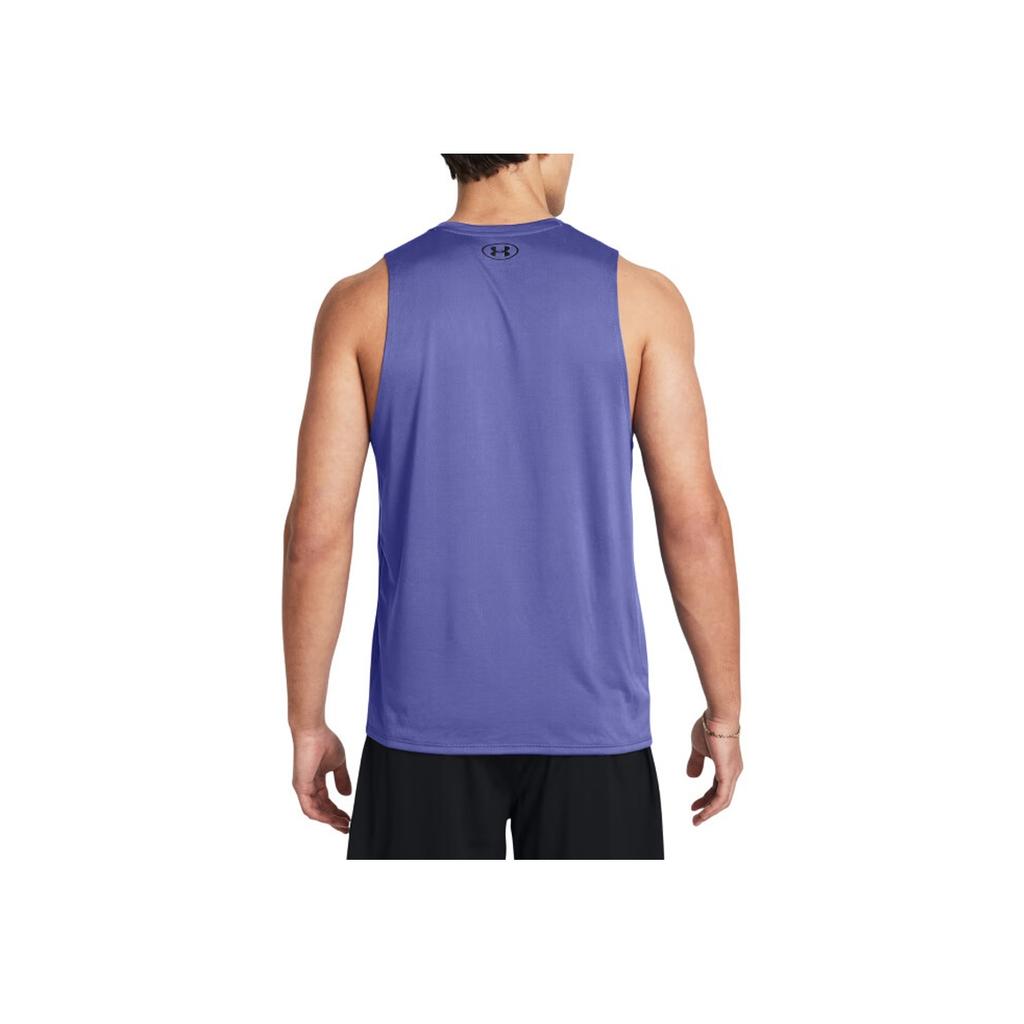 Under Armour Tech Soft Pullover Solid Print Small Logo Crew Neck Sleeveless Vest Men Tops Carbon-Blue 1382795-561