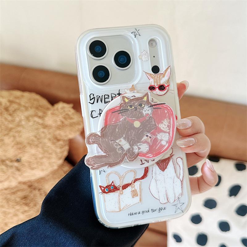 Graffiti Cat Sofa Magnetic Case for iPhone 17/16 Pro Max/15/14