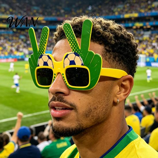 Men Football Sunglasses Theme Sunglasses, Lightweight Events Glasses, Funny Peace Gesture Comfortable Shades Stadium for Women Fans Game Day Photos