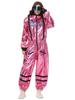 Pink Silver Astronaut Jumpsuit - Unisex Halloween Costume for Stage Performance