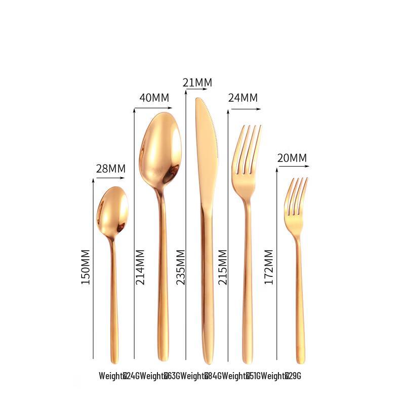 ZISIZ Rose Gold 10-Piece Stainless Steel Cutlery Set (Service for 2)