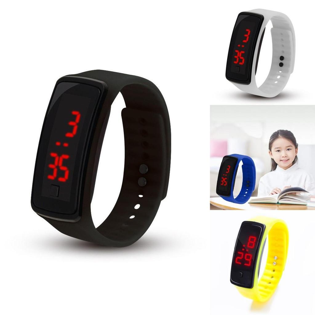 Childrens Digital Led Electronic Watch With Plastic Band For Kids And Students