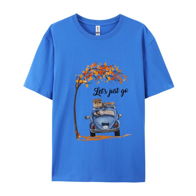 Travel Tshirt Letsjust Go Oneck Top Tshirts Thanksgiving Day Tees Short Sleeve For Unisex Discount Cotton