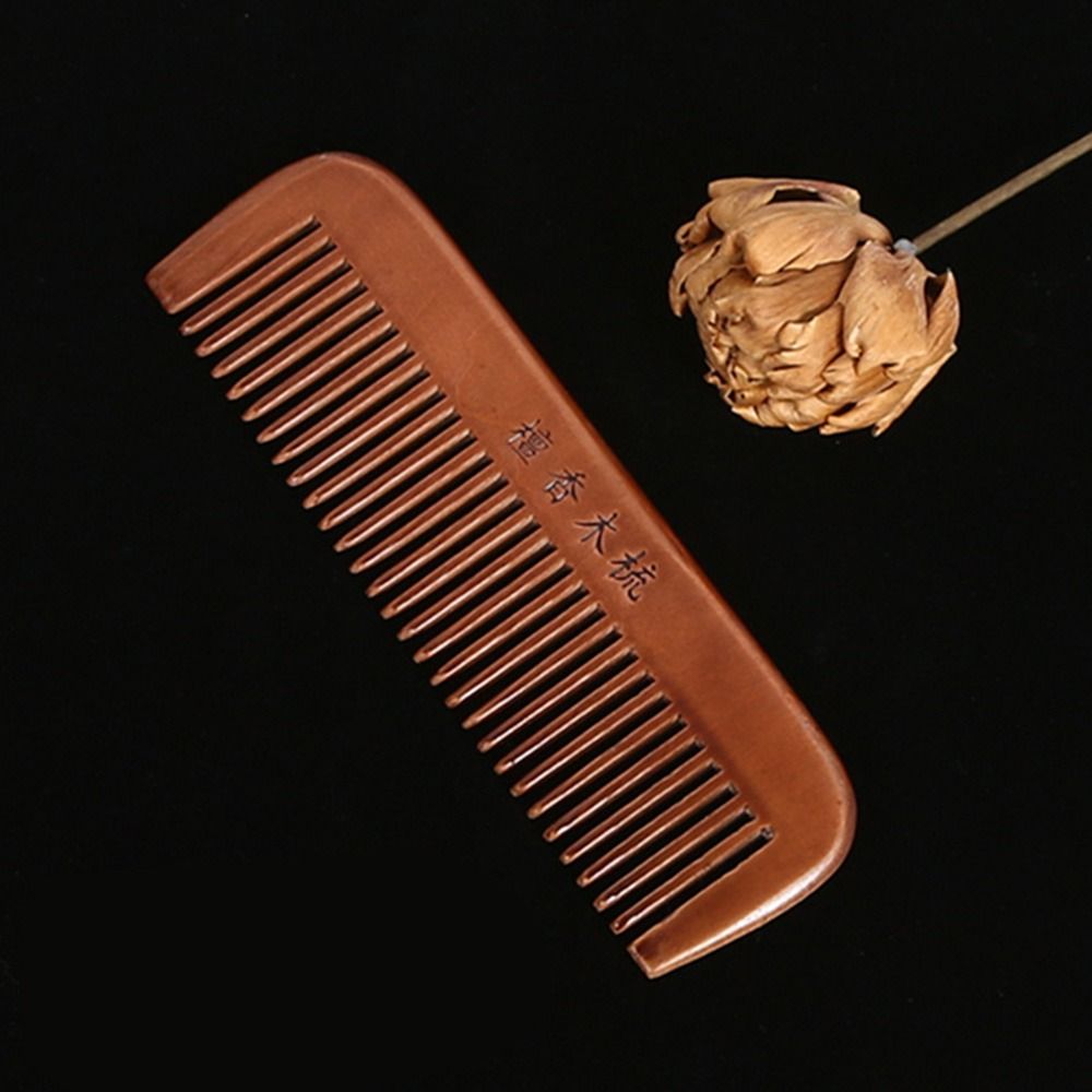 New Anti-Static Handcrafted Natural Peach Wood Hair Comb Head Massage Sandalwood Comb Hair Care Styling Tool