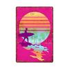 Vintage Tin Art of Summer Surfboards: Ideal for American Bar Backdrops and Home Decor Wall Murals
