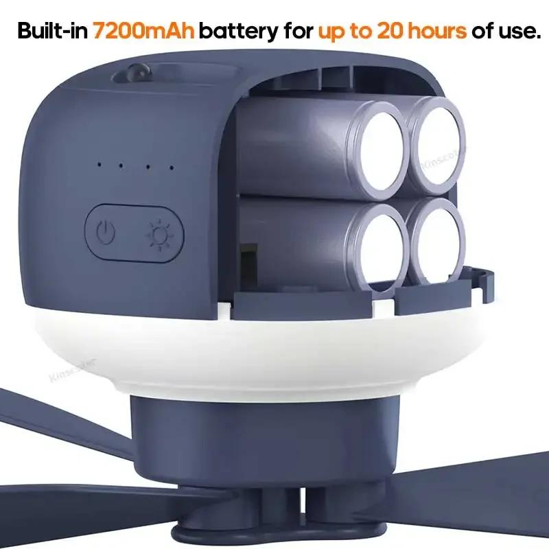 Outdoor camping fan, tent roof fan, multifunctional circulating fan air cooler LED lights Lighting Remote control