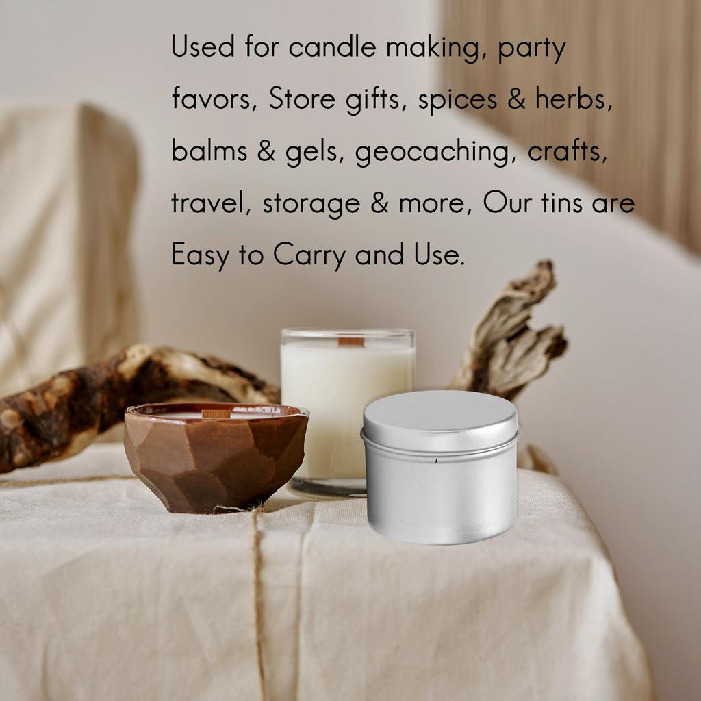 BHBL 24 Pack Tins Box Candle Tin Black Aluminum Jar Storage Empty Pot Plain Cans Cream Cosmetic Container