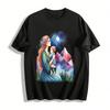 Gentle Mother Baby Mountain Starry Sky Print Casual Top Pure Cotton T-shirt