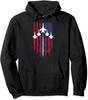Fighter Jet Airplane American Flag Patriotic USA Unisex Hooded Sweatshirt