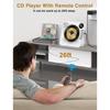 Desktop CD Player Bluetooth with HiFi Dual Speaker, CD Player with Remote Control,Dust Cover,LCD Display,Sleep Timer,USB/AUX/3.5mm Earphone Jack