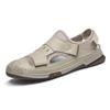 Men's Plus Size Cowhide Mesh Slip-On Sandals: Breathable Casual Driving Shoes
