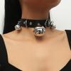 Sexy Punk Gotic din piele PU Choker Metal Link Lanț Clopot Colier Femei Negru Choker Guler Bijuterii Cosplay Accesorii Harajuku