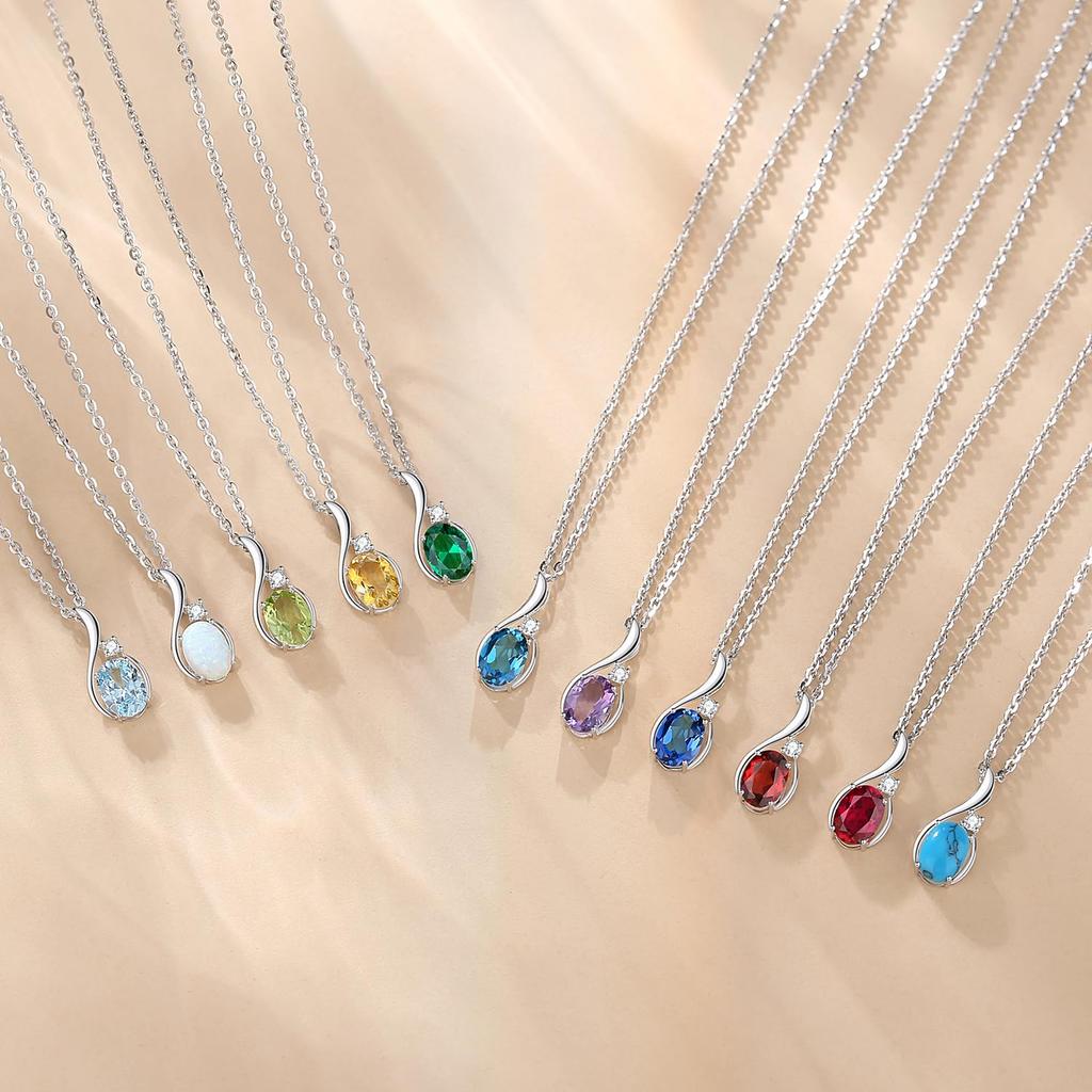 FANCIME Necklace with April and in 14K White with Silver Perfect for and Gift Women's "Eternal Glow" Zirconia, Birthstone, Diamond, Lab-Grown Gold,