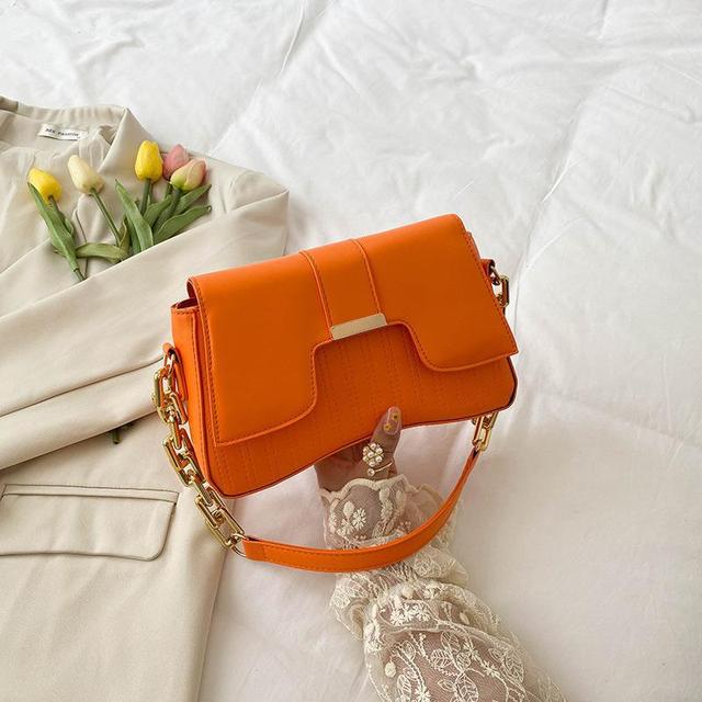 Torebka damska Modna, wszechstronna, skórzana torba typu Crossbody na jedno ramię z łańcuszkiem i klamrą Torebki dla kobiet Designer Luxury