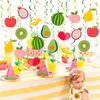 Set di 30 Spirali Frutta da Appendere per Feste Spirali a Tema Frutta Decorazioni Frutta Vivaci per Celebrazioni di Bambini