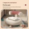 Cream Low Stool with Backrest and Universal Wheels - Ideal for Home, Grout, and Children's Use, Silent Sliding Design