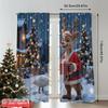 2pcs 2D flat printing Merry Christmas Curtain Cute Deer Christmas Gift Present Fabric Without Electricity Festive Wall Decor for