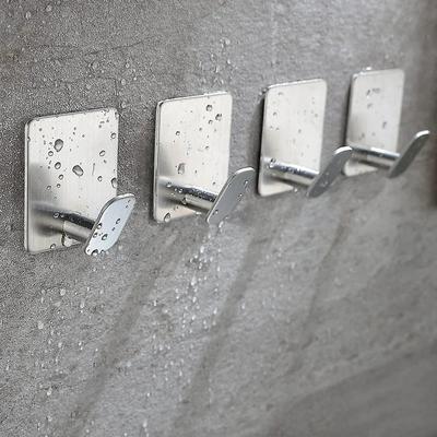 Stainless Steel Wall Hooks Heavy Duty Self Adhesive Hook for Hanging Towel Robe Clothes Bathroom Accessories Wall Door Hanger