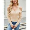 Women's Fall Sexy Halter Strapless Knit Sweater Solid Color Long-sleeved Twist Sweater Women Comfortable Versatile Fashion