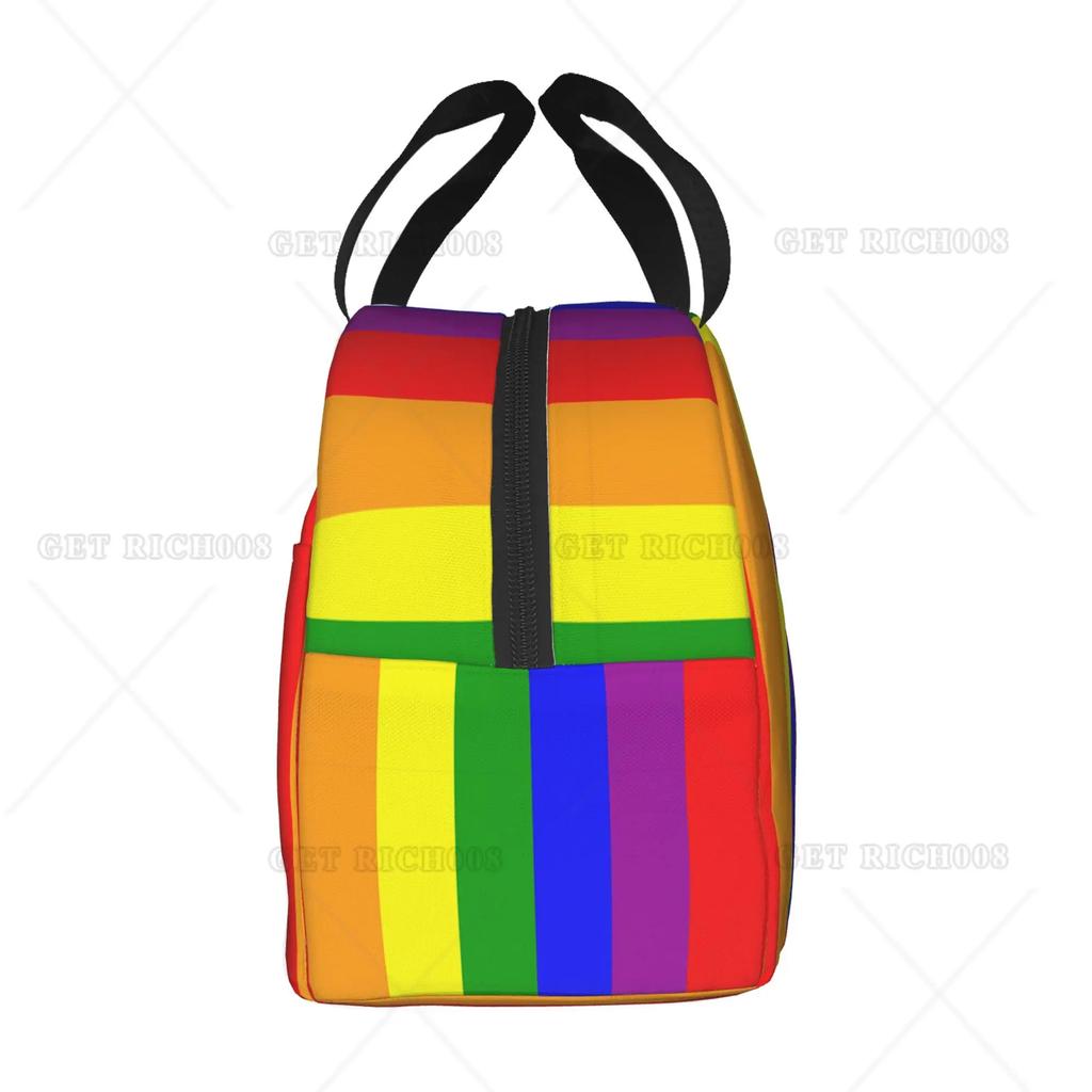 Love Rainbow Lbgt Lunch Bag Colorful Stripe Lunch Bag Small for Men Women Outdoor Picnic Work School Lunch Box Bag Insulated