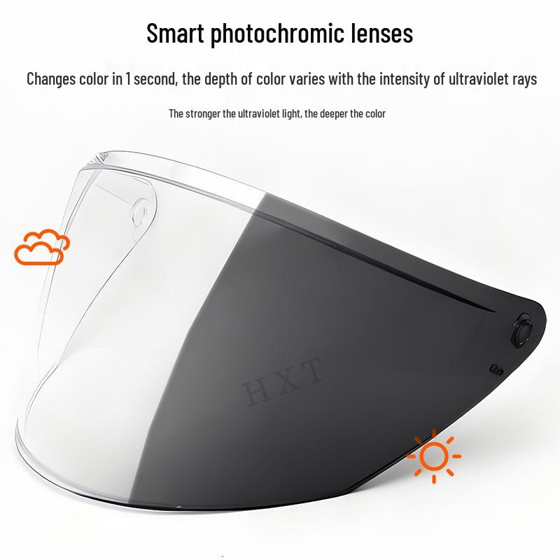 Mirror Visor for OF626 COMPASS Half Helmet with Sun Protection, Electroplated, Day and Night Use