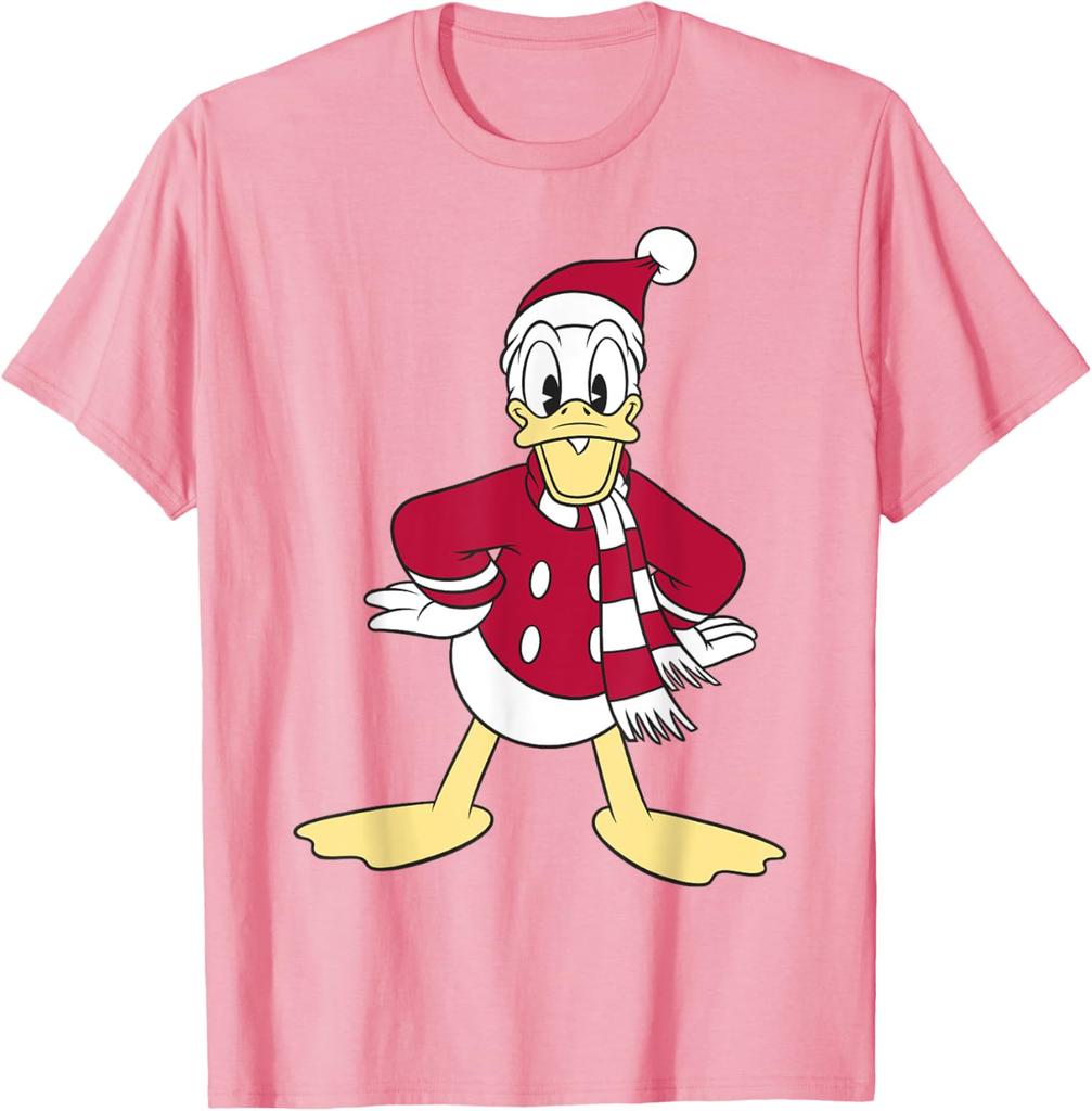 Hot Fashion Unisex Mickey & Friends Donald Duck Christmas Portrait T-Shirt S-4XL Four Seasons