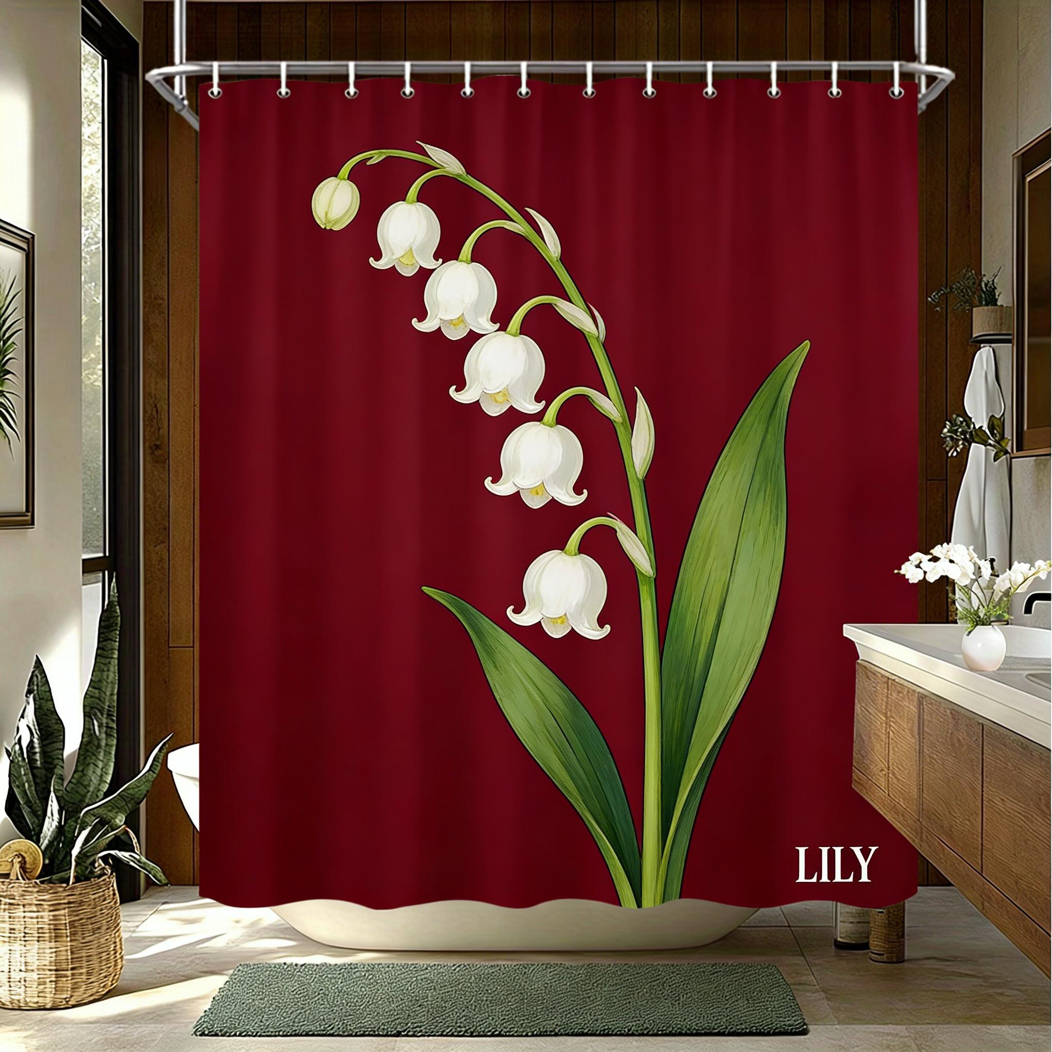 

Watercolor Lavender Bouquet Waterproof Shower Curtain For Bathroom Decor W60H190(CM)-1 Pcs