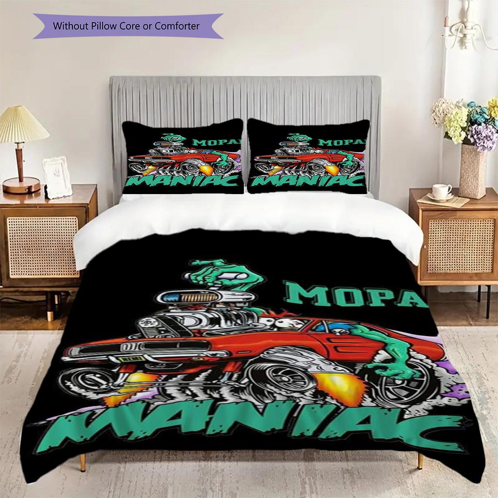 Alien Invasion Monster Car Chase Threepiece Set 1 Duvet Cover 2 Pillowcase Without Core Soft And Comfortable Duvet Cover And Pillowcase