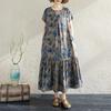 Dress for Woman Cotton Summer Plus Size Loose Floral Vintage Casual Printed Soft Long Holiday Dresses