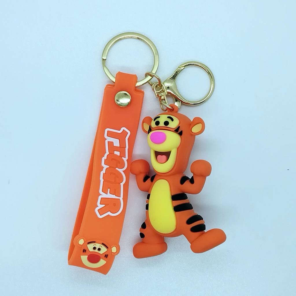 New Creative Cartoon Doll Jumping Tiger Winnie The Pooh Keychain Bag Car Keychain Wholesale Y2k Fashion Toys Anime Frind Kawaii