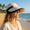 Nylon Sunscreen Sun Hat Color Blocking Empty Top Hat Breathable Sunshade Hat  Travel