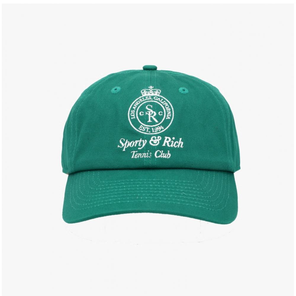 Sporty   Rich Crown Tennis Logo Embroidery Cap Alpine