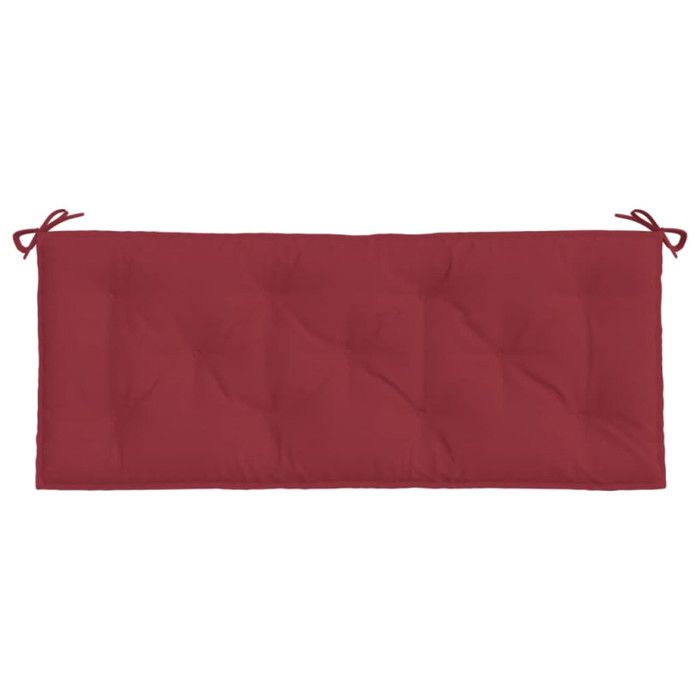 VidaXL Coussin de Banc de Jardin, Revêtement de Banc avec Jeux de Cordes, Coussin d'Extérieur Imperméable, Rouge Bordeaux 361592