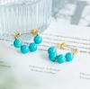 Vintage Turquoise Stud Earrings for Women In National Style