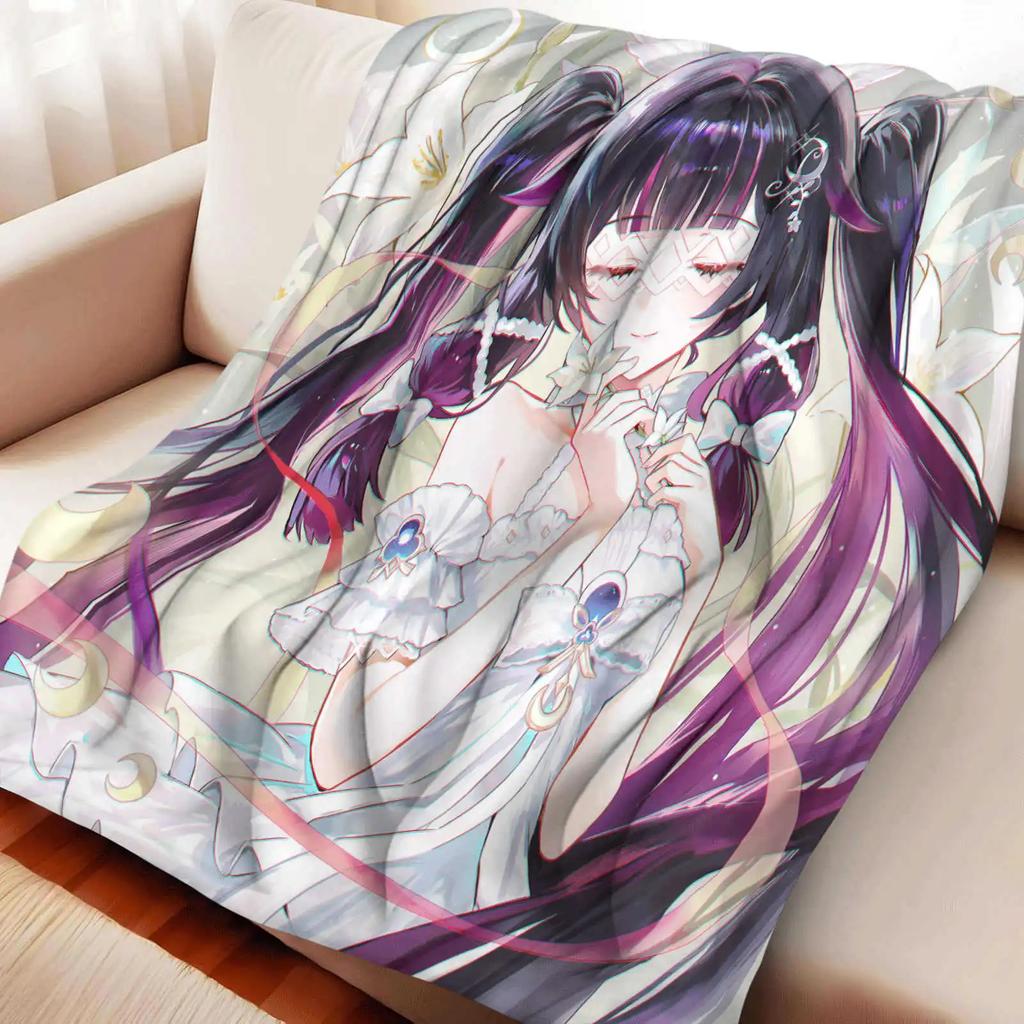 Cartoon Columbina Flannel Blanket Cover Warm Soft Anime Genshin Impact Blanket Multifunctional Decor Home Universal Blankets