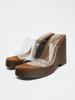 Fashion 2025 New Weave Platform Wedges Slippers Summer Peep Toe Transparent Shoes Woman Sexy Super High Mules Female Sandals Heels