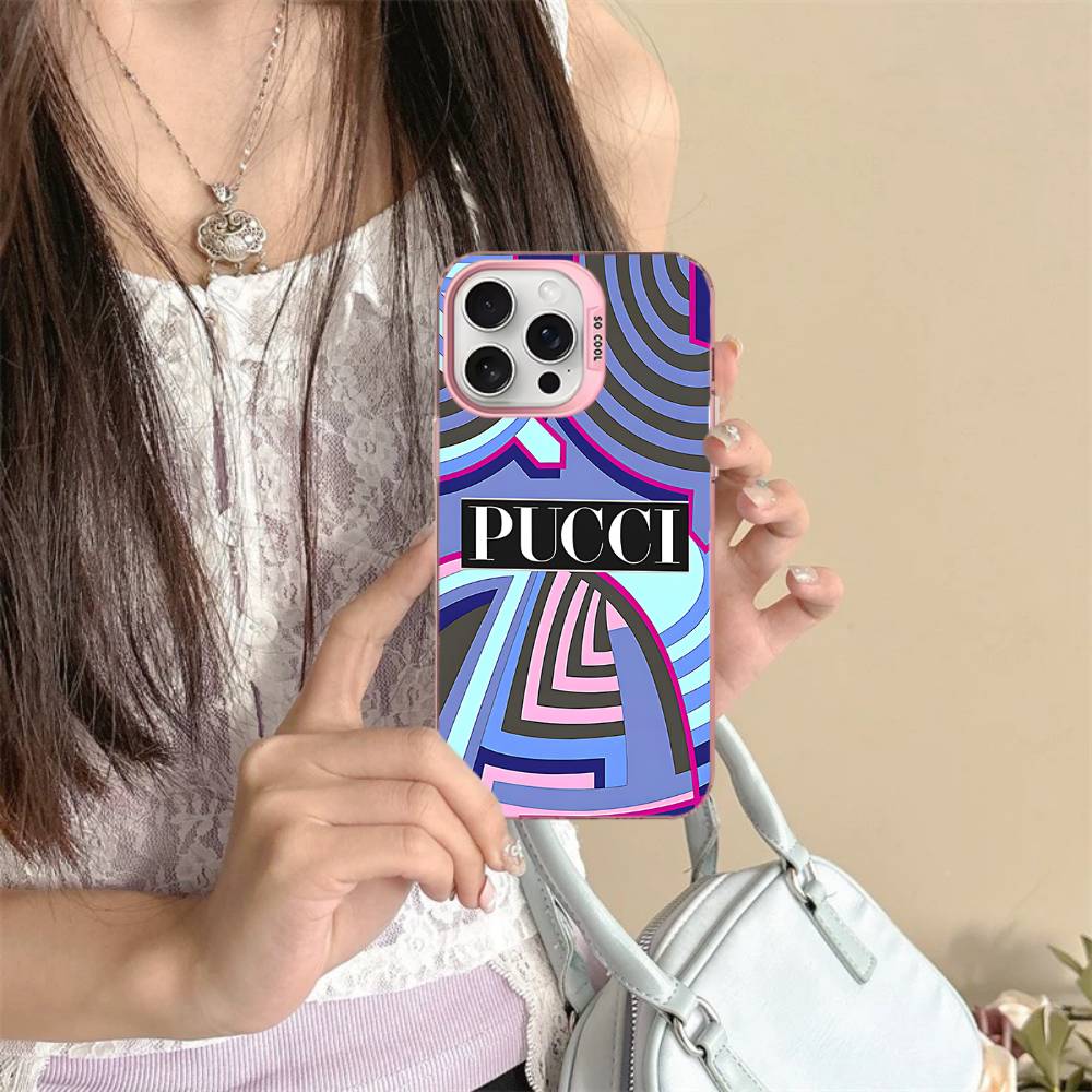 E-Emilio Logo Pucci Phone Case For IPhone 17 16 15 14 13 12 11 Pro Max Plus Pro Colorful Shell