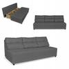Kanapa sofa KIMO funkcja spania pojemnik Family Meble Hunter c. szary welur