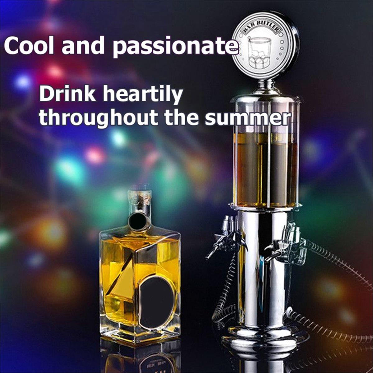 

Wine Gas Station Style Cocktail Dispenser Double Pumps Liquor Beer Dispenser Bartending Tool For Home Bar Party Drinks серебряный