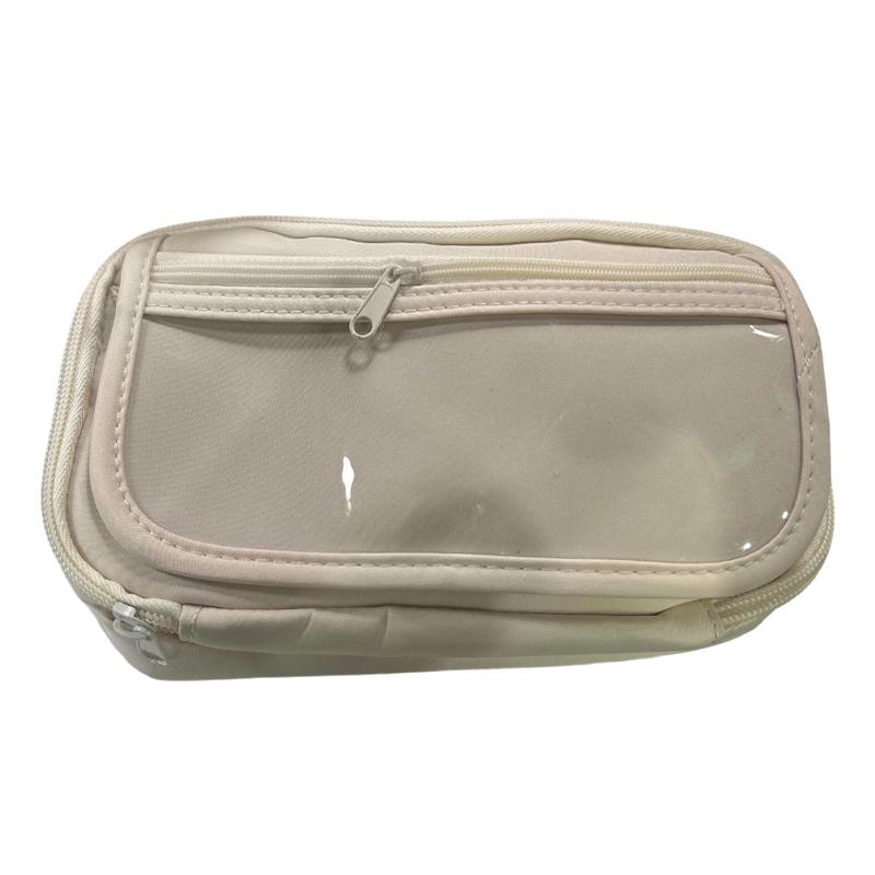 

Большая вместительная сумка для ручек, многофункциональная сумка для хранения канцелярских принадлежностей, однотонный пенал, прозрачный органайзер для канцелярских принадлежностей на молнии