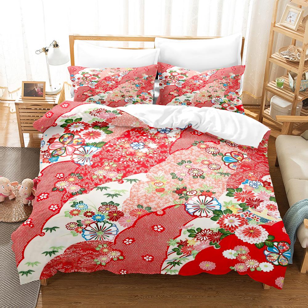 

Red Floral Print Bedding Set Lovers Rose Duvet Cover Girl, Kids Down Duvet Bedding Set King Queen Duvet Set EU single(135x200cm)