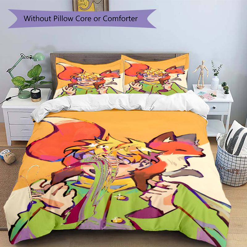 3pcs Duvet Cover Set (1*Duvet Cover + 2*Pillowcase, Without Core), The Little Prince Print Bedding Set, Bedroom Decor, All‑Season, Gift